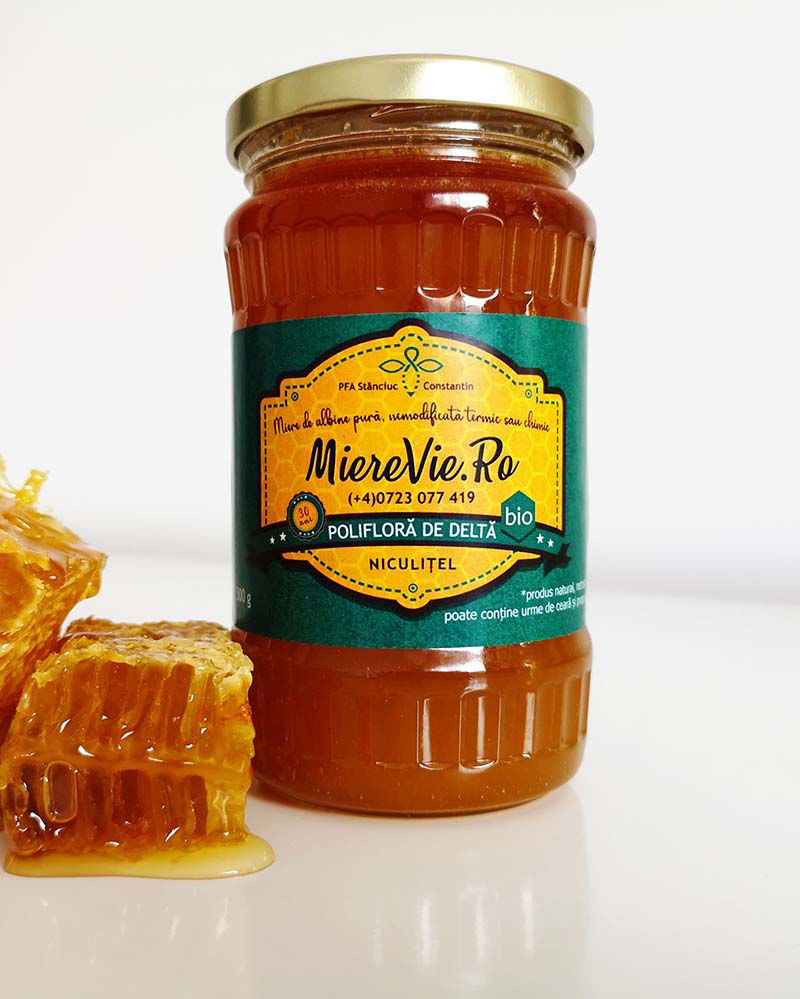 Miere vie, miere bio, miere din Delta Dunarii